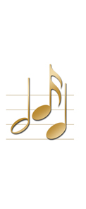 Gold Music Notes White Background